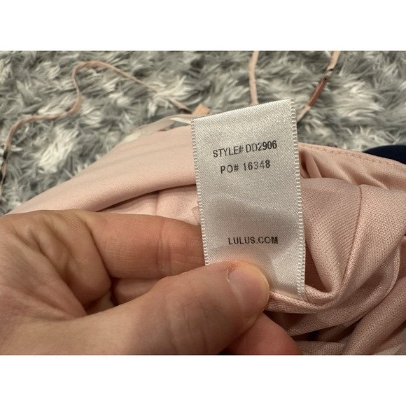 Lulus Cherished Moment Blush Pink Floral Lace Up Back Halter Dress Small S - Picture 7 of 10